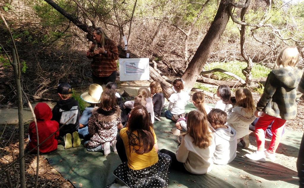 Spring station - Jaime Hendrickson explaining how a spring works.